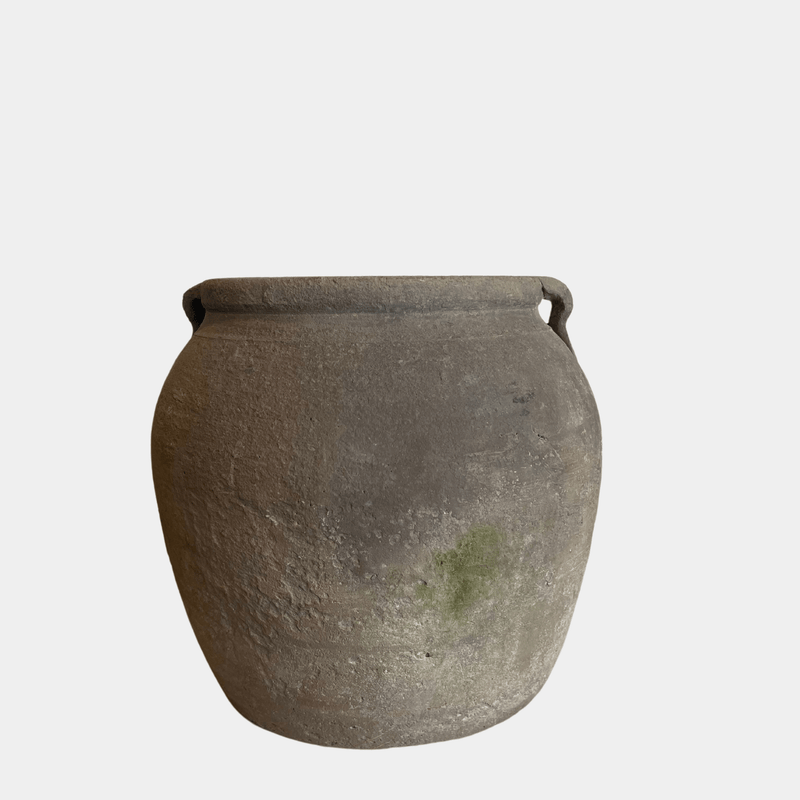 Antique Terra Cotta Clay Planter Pot, Handles