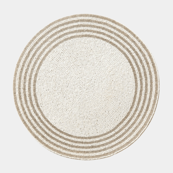 Beaded White Stripe Placemats