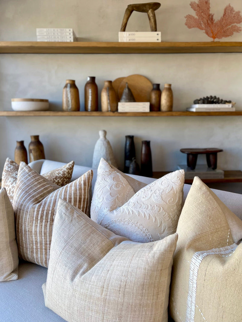 Brea Stripe Pillow in Walnut