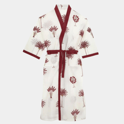 Cote Azur Palm Robe in Rouge