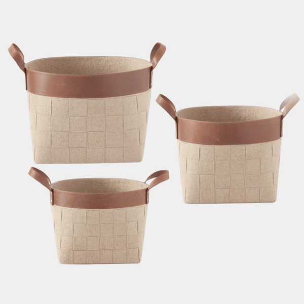 Felt and Leather Basket