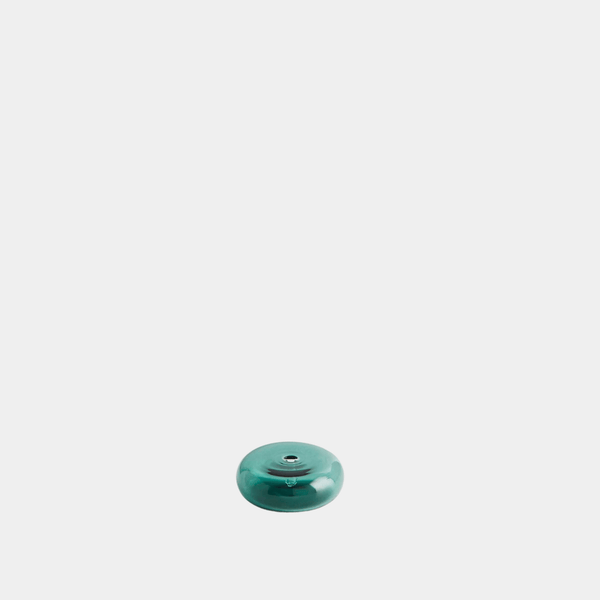 Glass Pebble Incense Holder in Teal