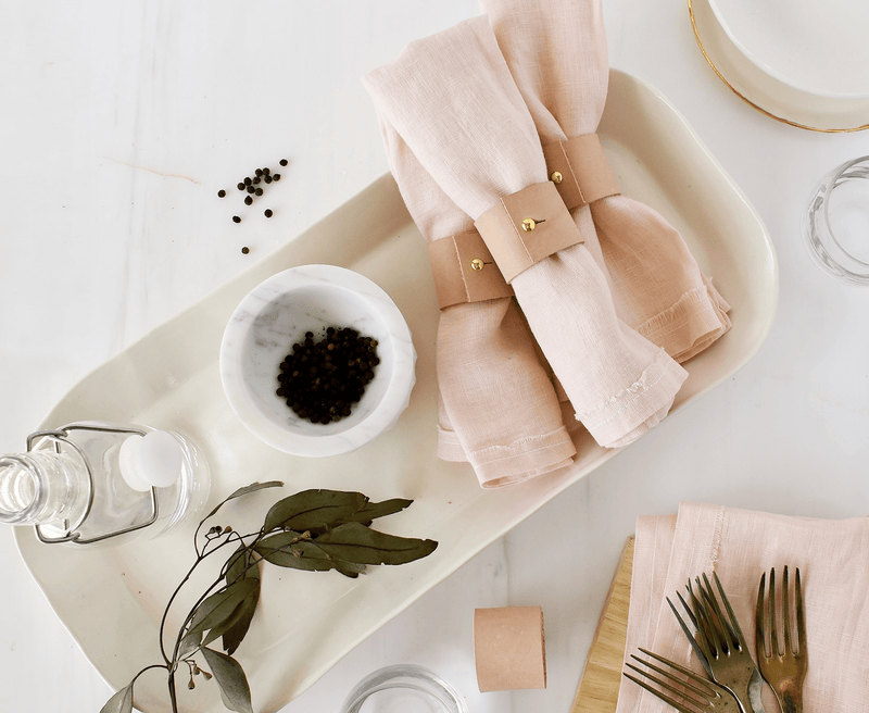 Leather Napkin Rings Set of 4 Kier Design Interiors