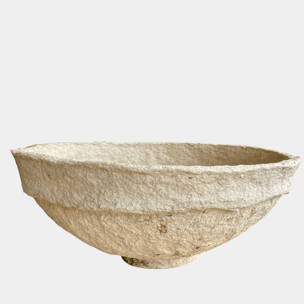 Natural Paper Mache Decor Bowl