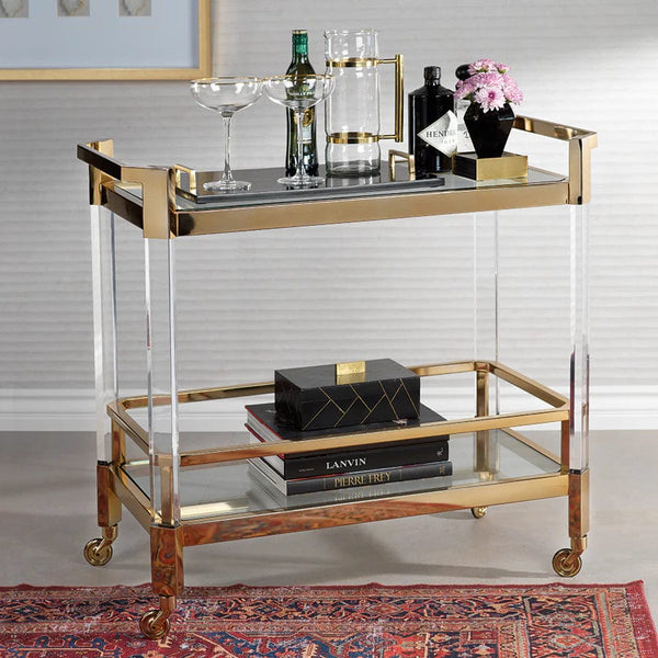 Golden Polished Bar Cart