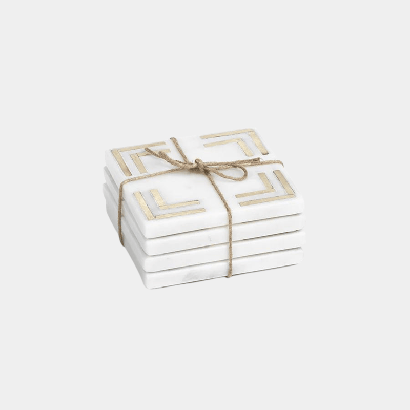 Modern Set of 4 Square Marble Coasters