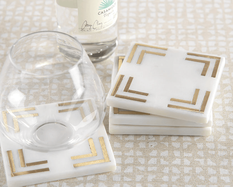 Modern Set of 4 Square Marble Coasters