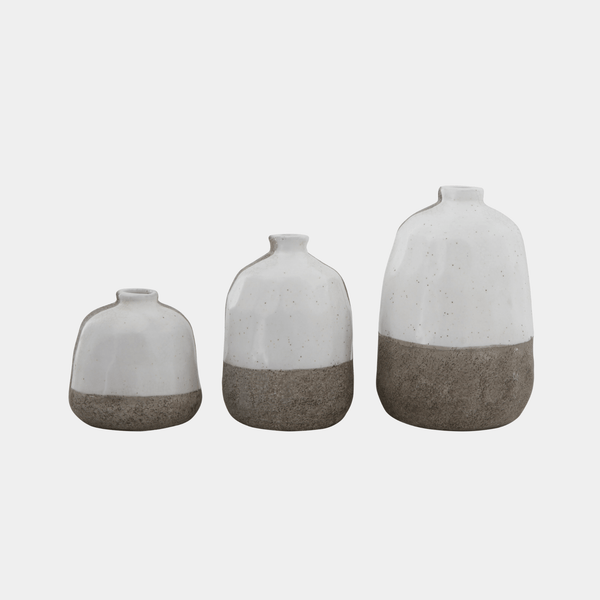 Set of Three Terracotta Vases