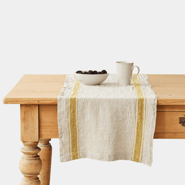 Vintage Stripe Linen Table Runner