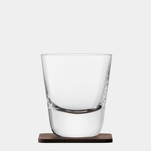 Set of Whisky Glasses with Walnut Coaster