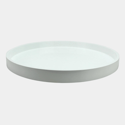 White Round Lacquered Tray
