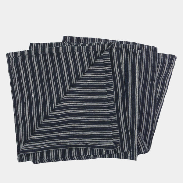 Stonewashed Linen Napkin in Navy Stripe