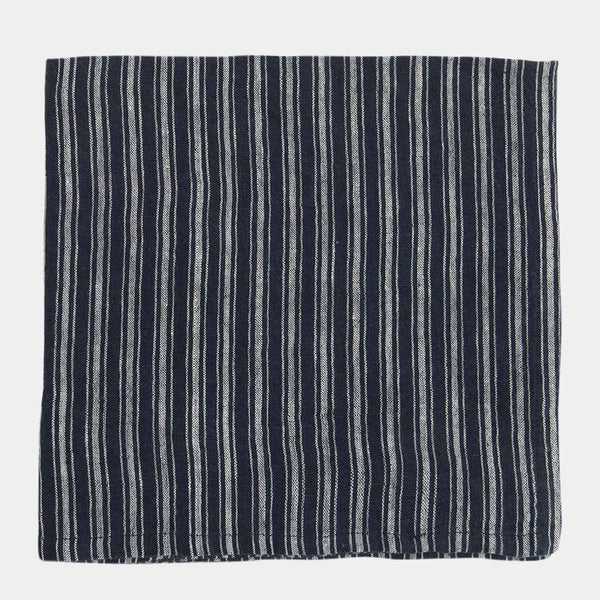 Stonewashed Linen Napkin in Navy Stripe