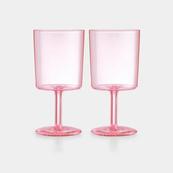 Set of Pink Wine Glasses