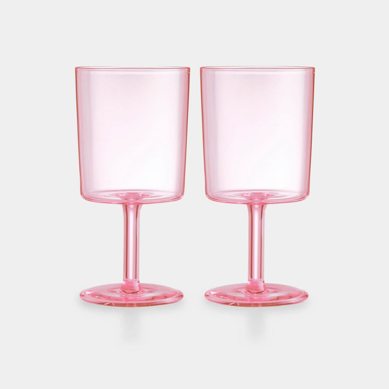 Set of Pink Wine Glasses