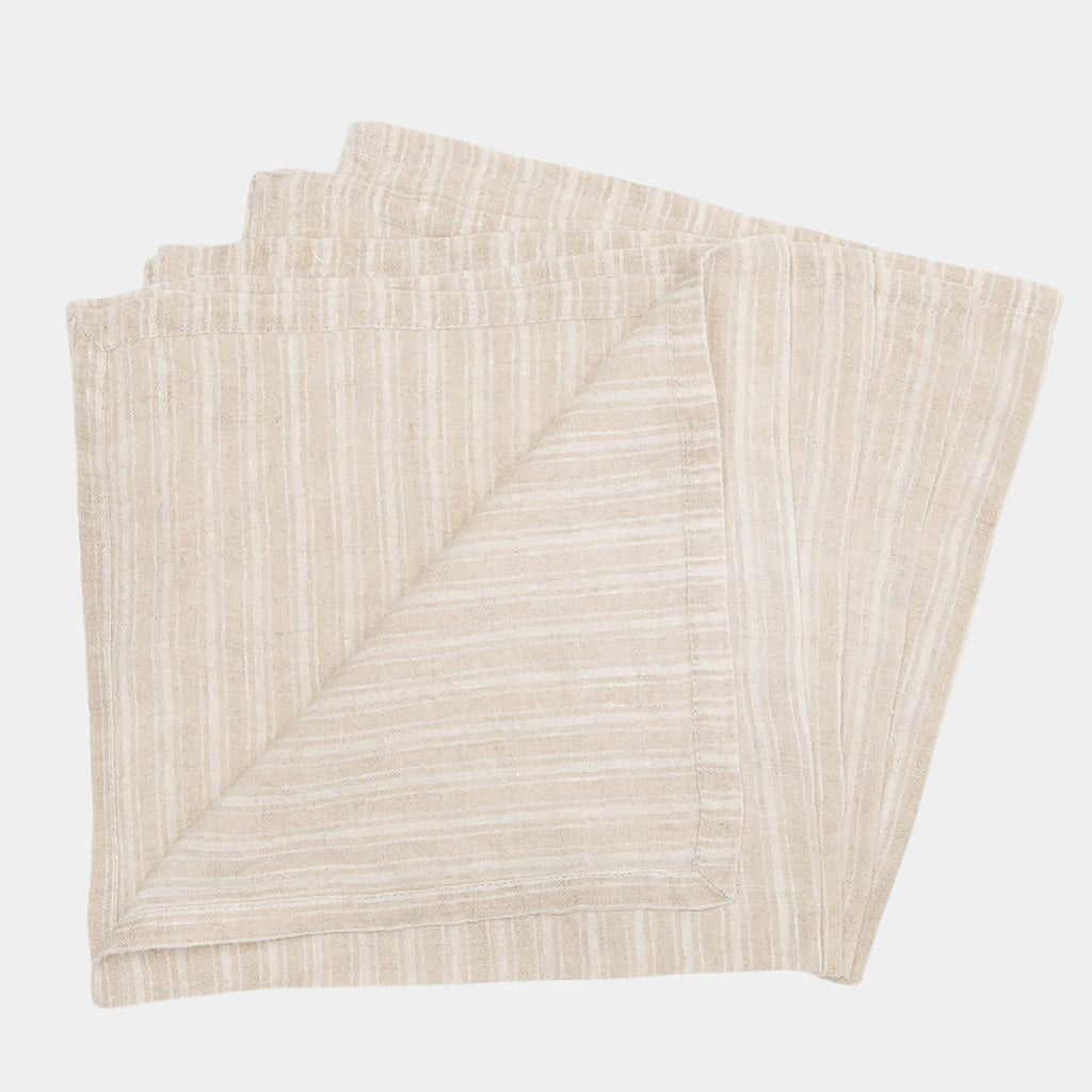 Stonewashed Linen Napkin in Blue Stripe – Kier Design Interiors