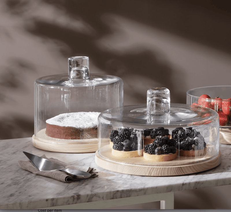Medium Display Cake Stand With Glass Dome Cover / Tall 33 cm